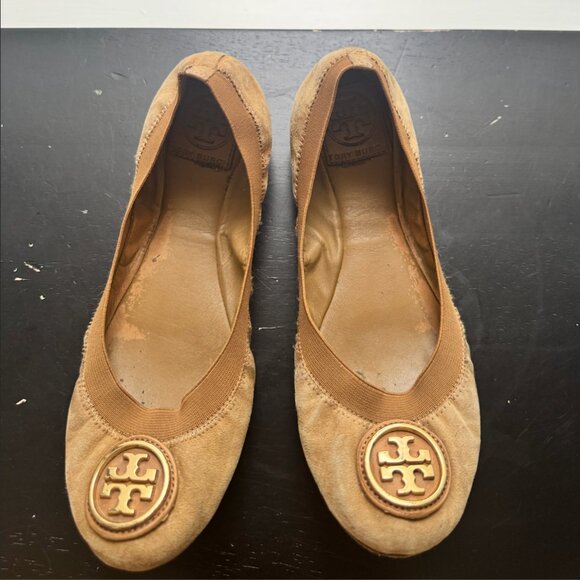 TORY BURCH Caroline Suede Ballerina Flats - Picture 9 of 12